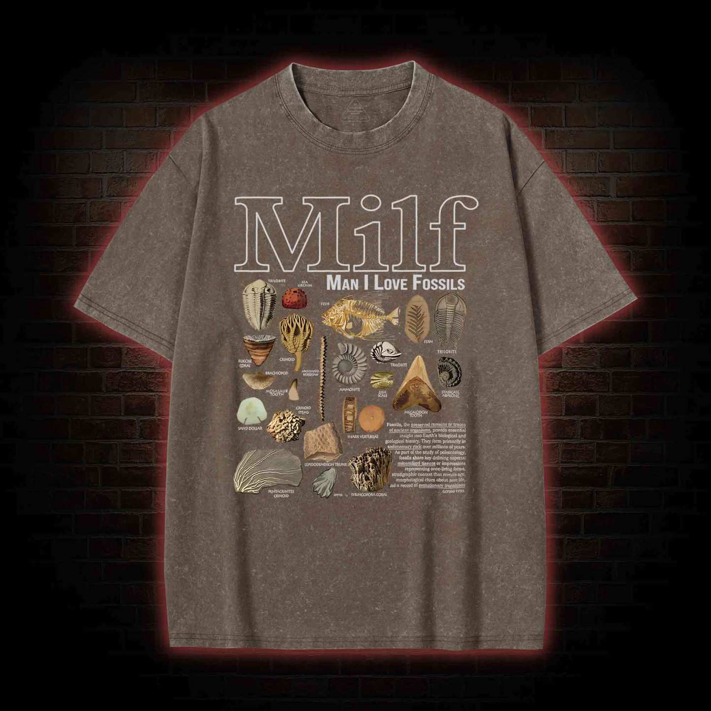 Man I Love Fossils Washed T-shirt
