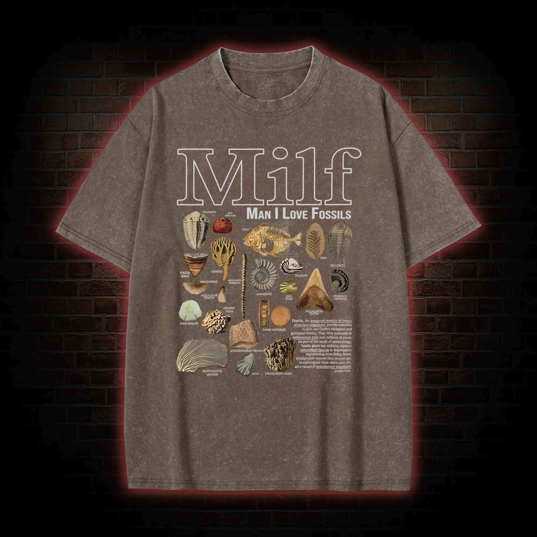 Man I Love Fossils Washed T-shirt