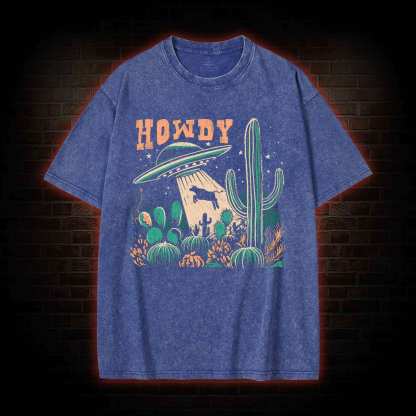 UFO Cow Abduction Washed T-shirt