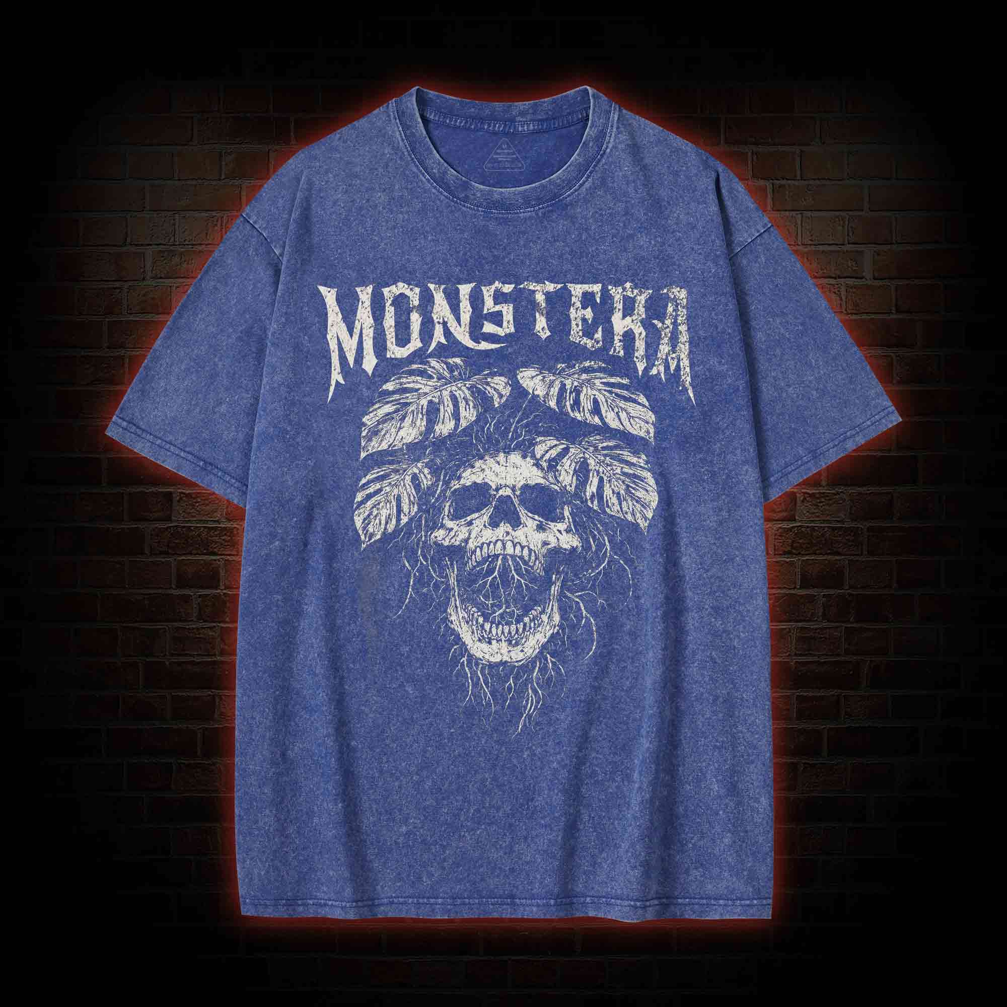 Monstera Skull Washed T-shirt