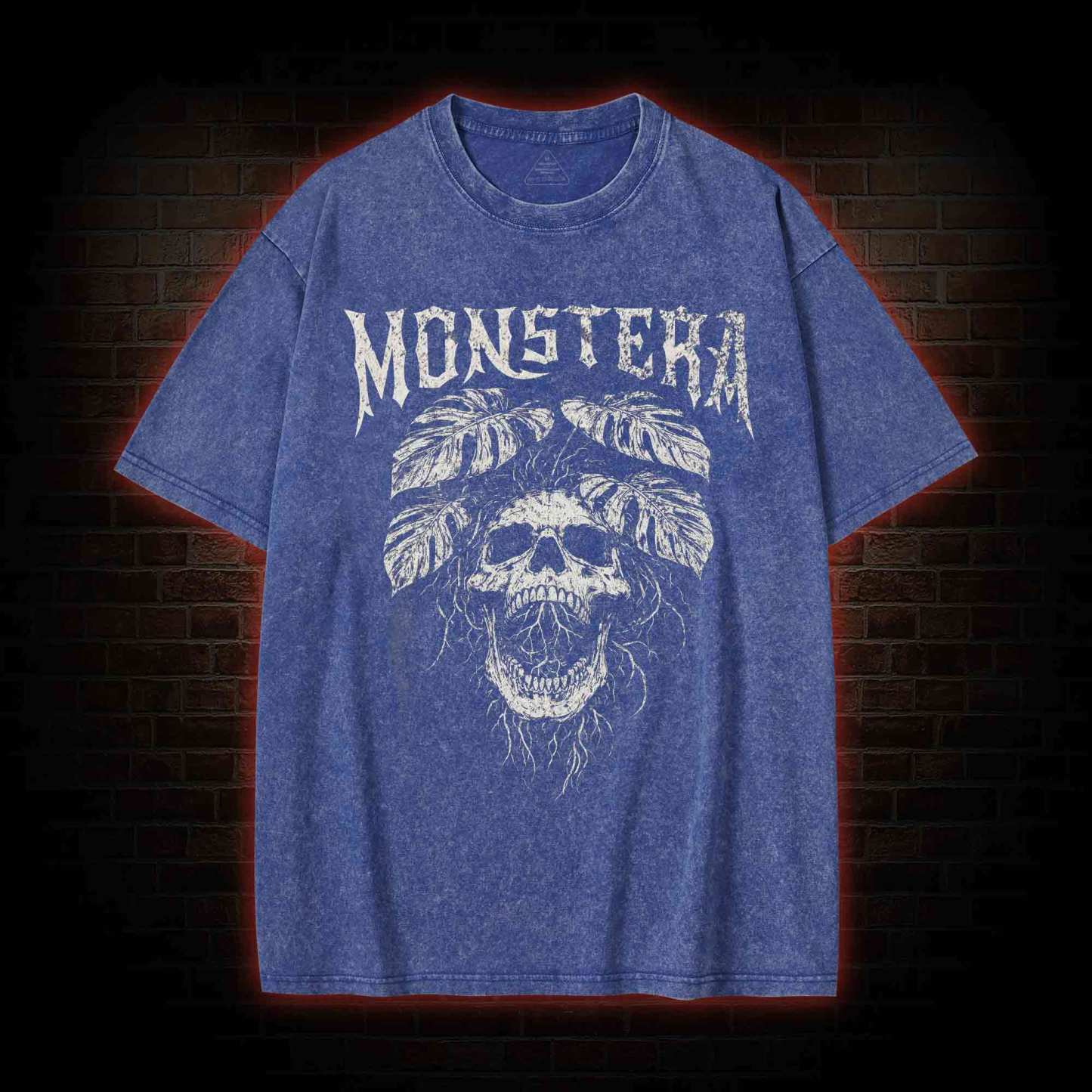 Monstera Skull Washed T-shirt