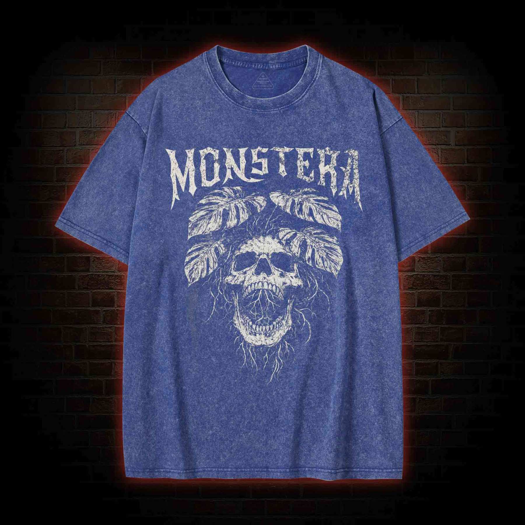 Monstera Skull Washed T-shirt