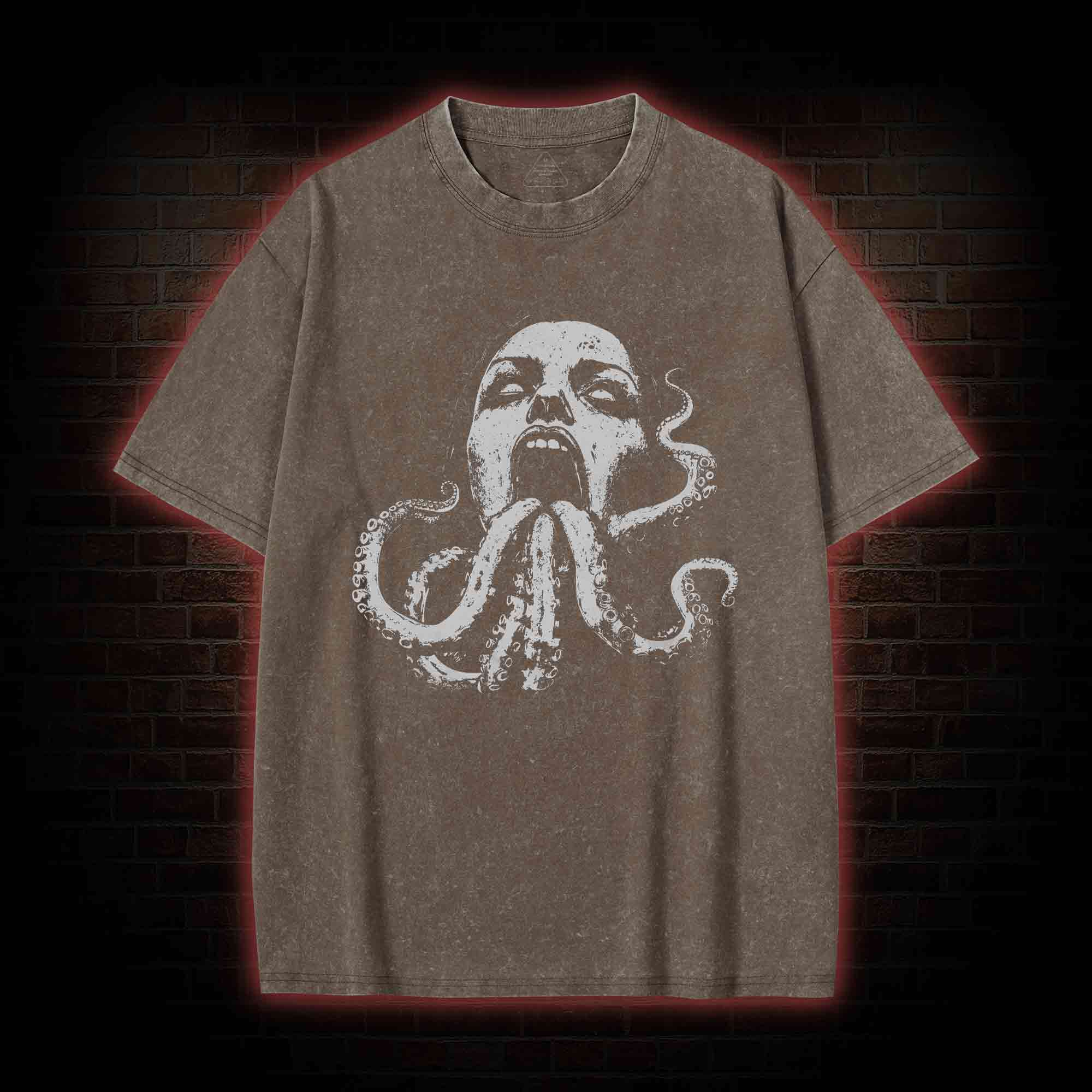 Cryptozoology Octopus Washed T-shirt