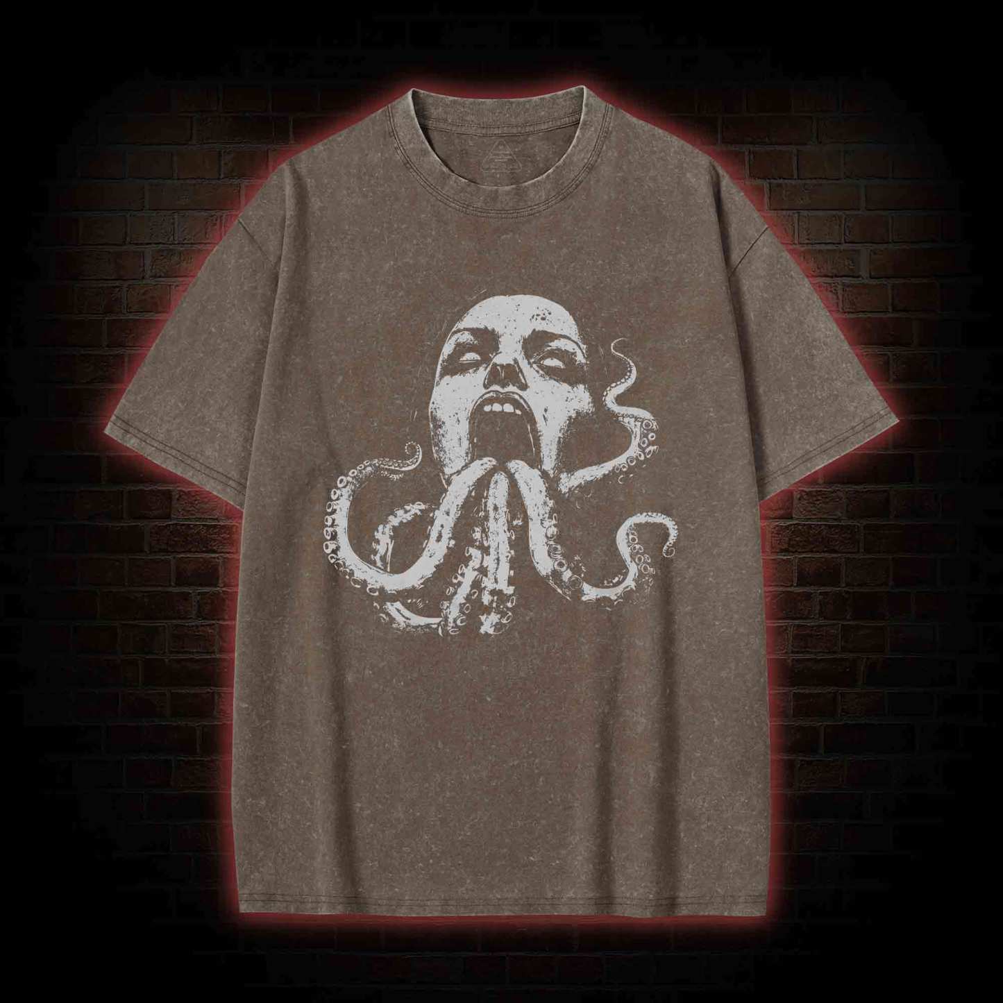 Cryptozoology Octopus Washed T-shirt