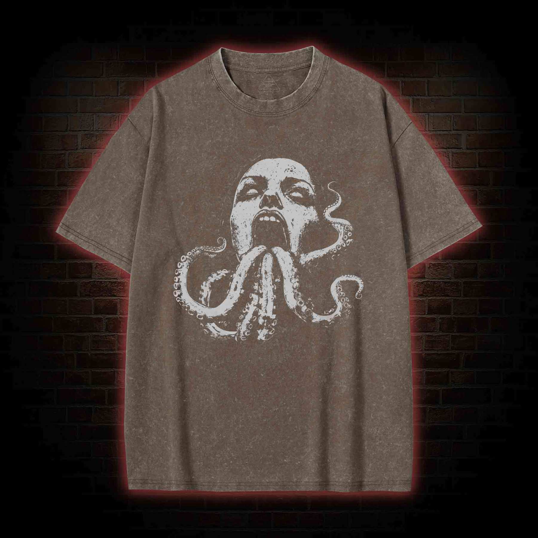 Cryptozoology Octopus Washed T-shirt