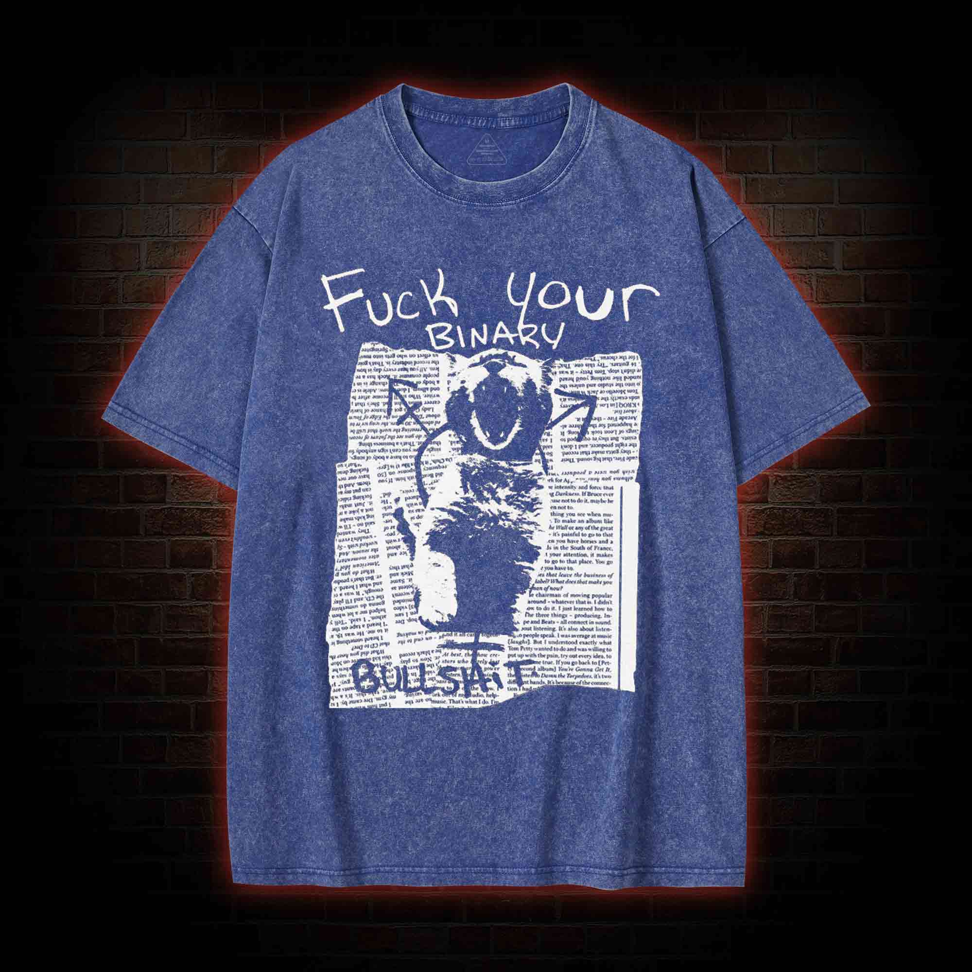 Fuck Your Binary Washed T-shirt