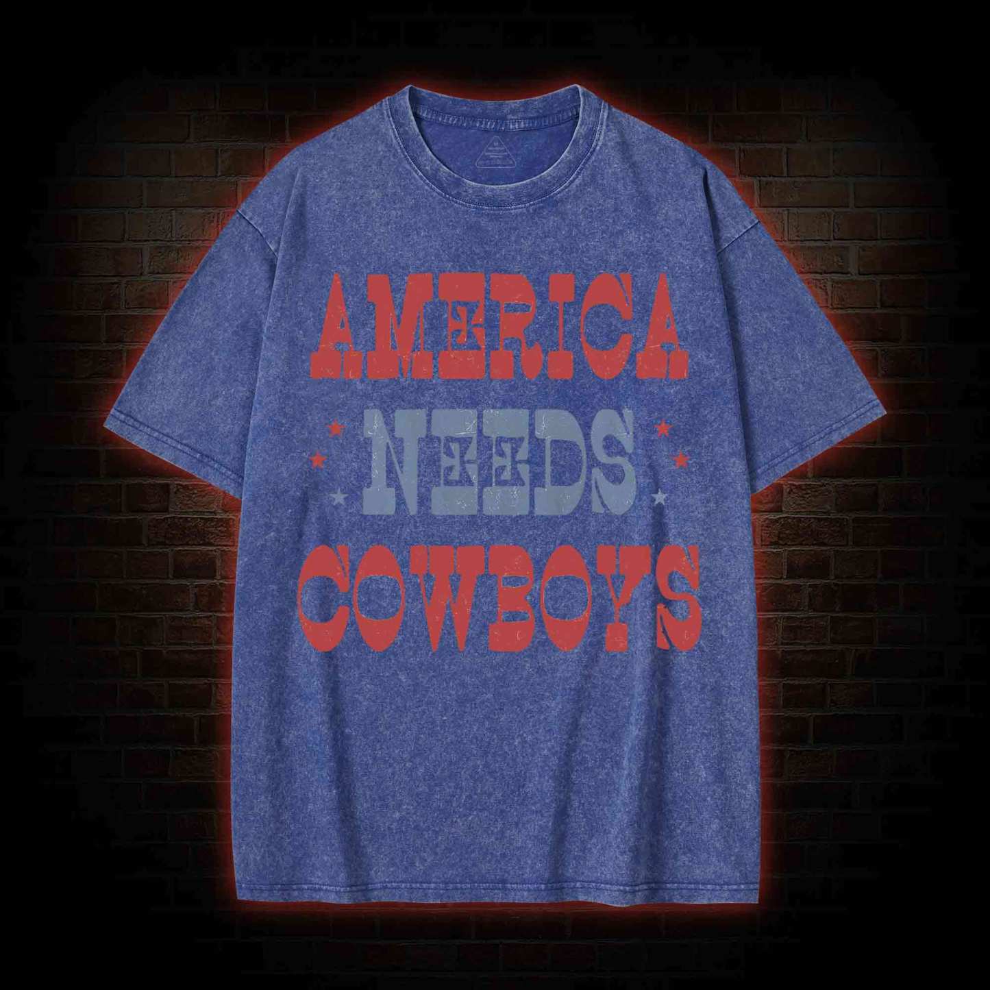 America Needs Cowboys Washed T-shirt