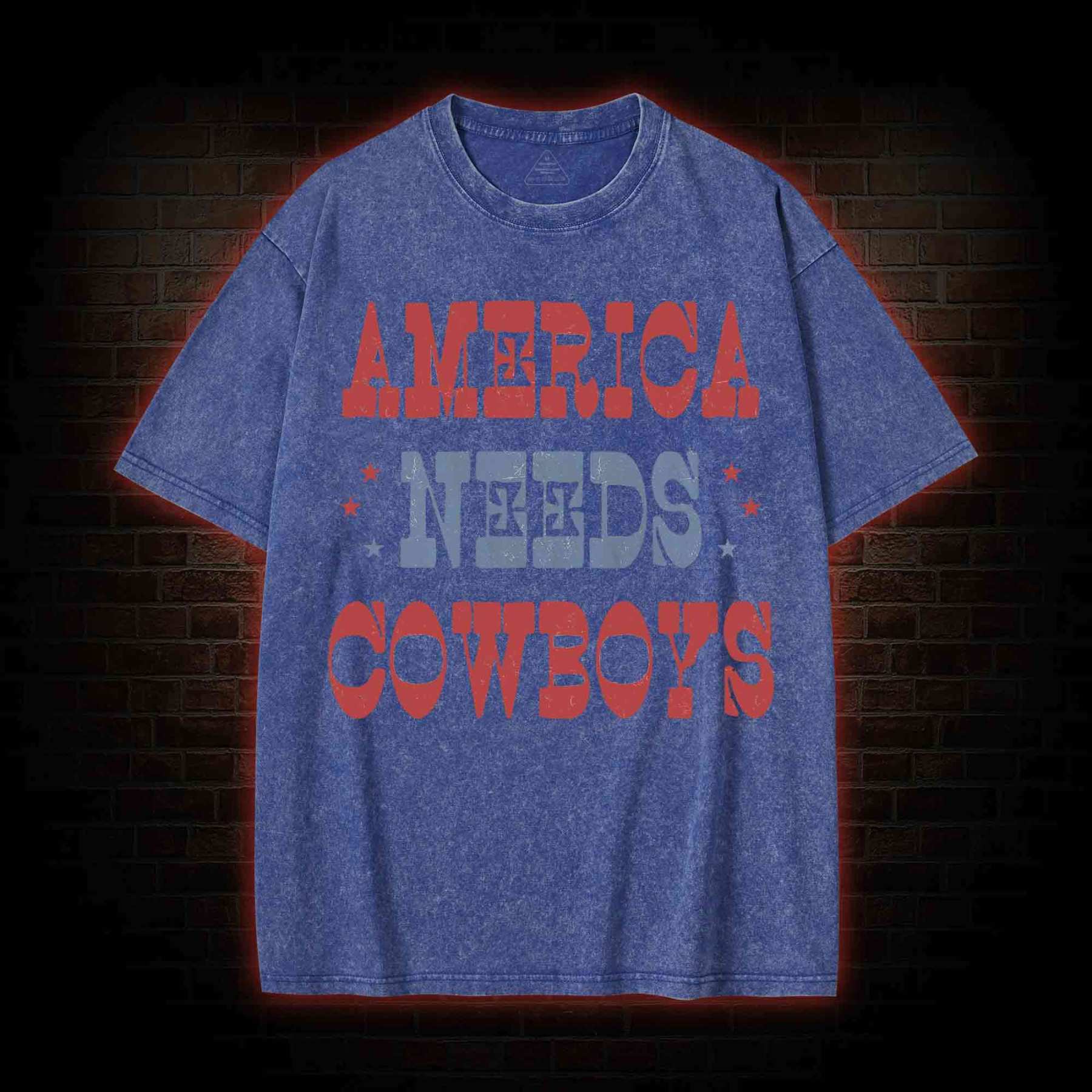 America Needs Cowboys Washed T-shirt