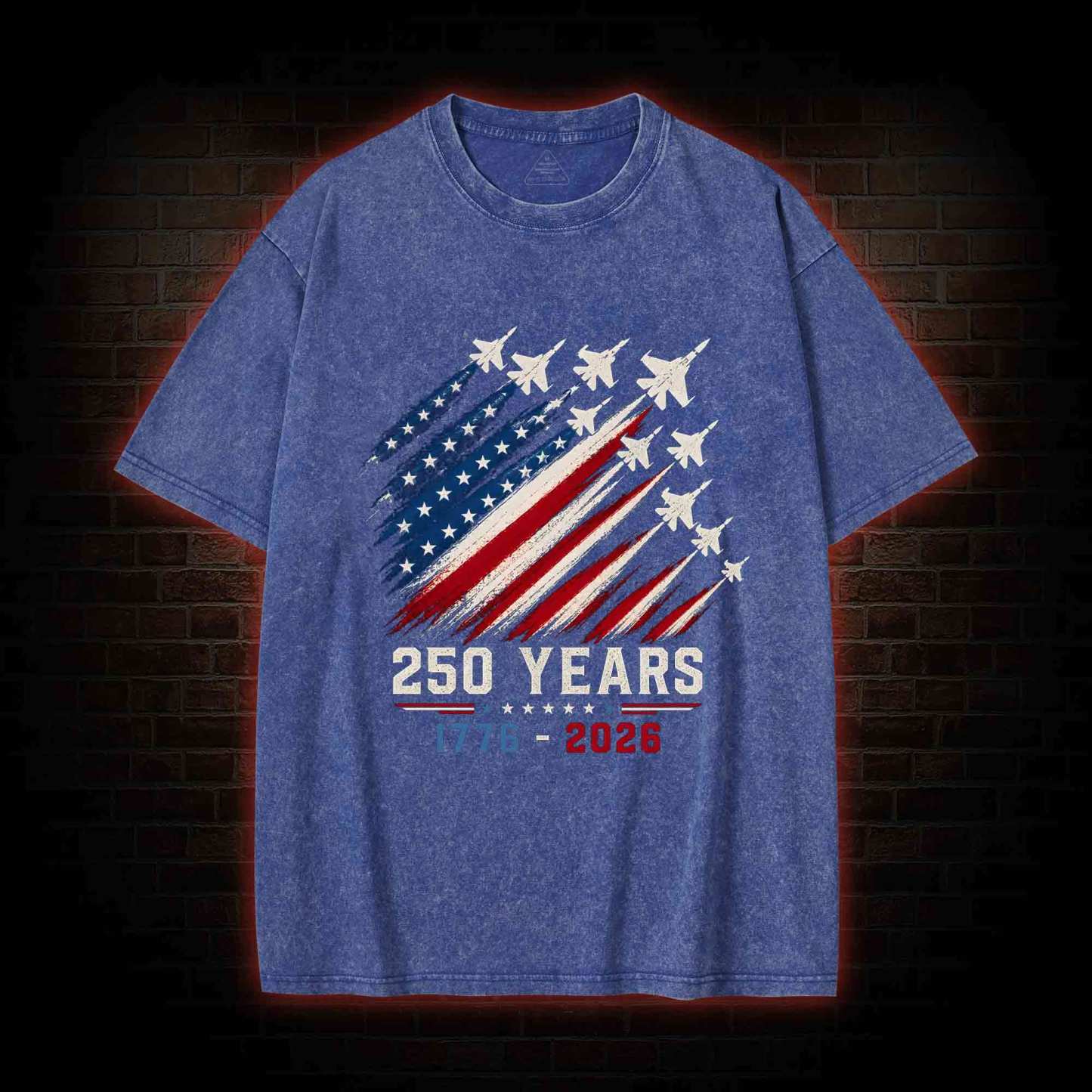 Patriotic Jet Fighter Washed T-shirt