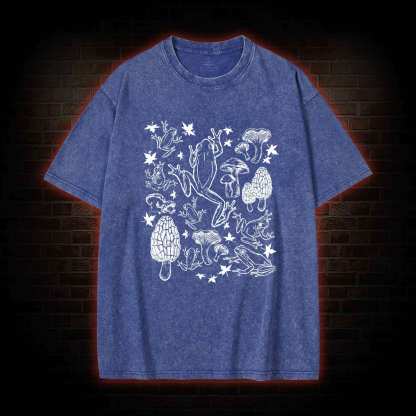 Frogs and Mushrooms Washed T-shirt