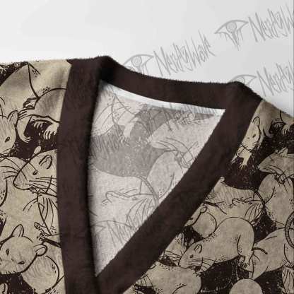 Black Death Button-up Cardigan Sweater