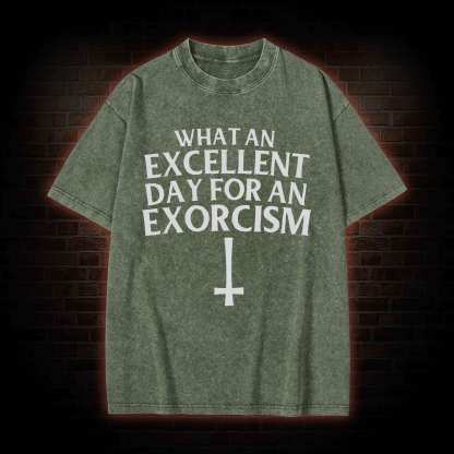 What an Excellent Day for an Exorcism Washed T-shirt