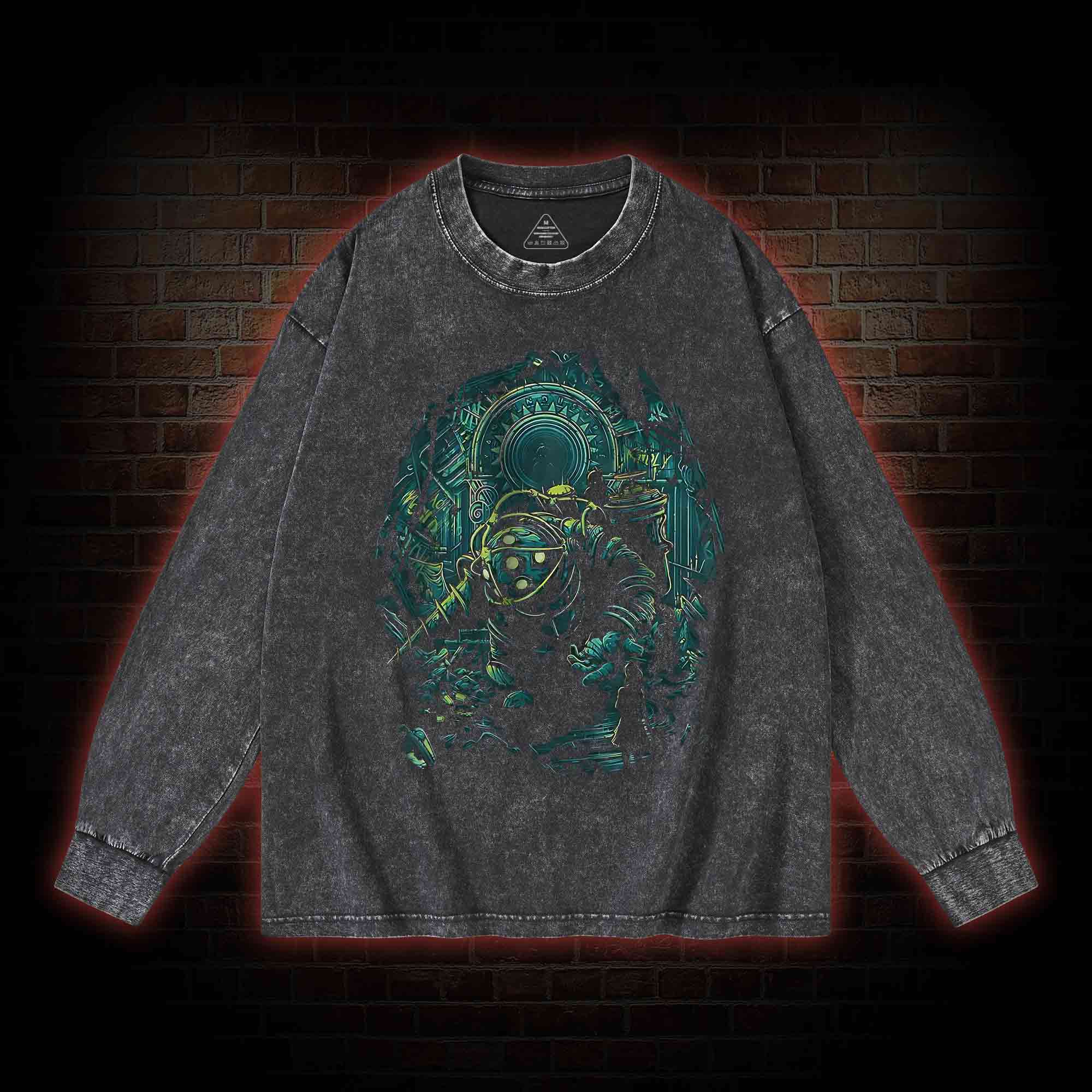 War-Torn Dystopia Washed Long-Sleeve T-shirt