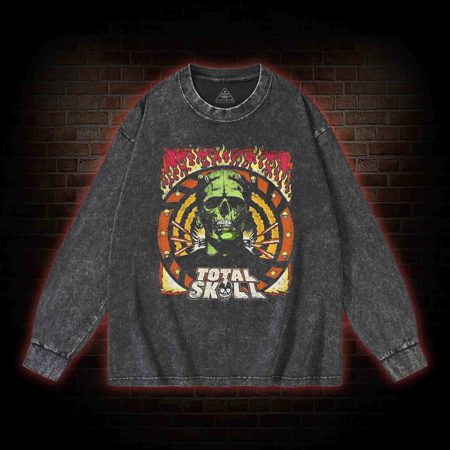 Total Skull Washed Long-Sleeve T-shirt
