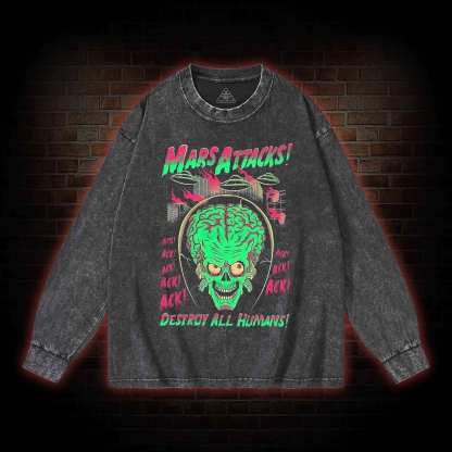 Destory All Humans Washed Long-Sleeve T-shirt