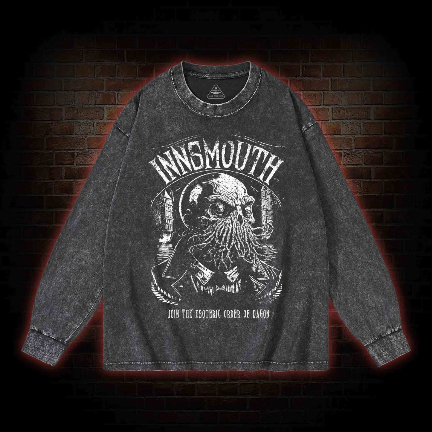 Join The Esoteric Order of Dagon Washed Long-Sleeve T-shirt