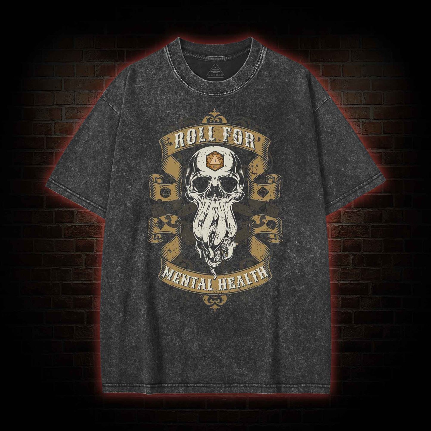 Roll for Mental Health Washed T-shirt