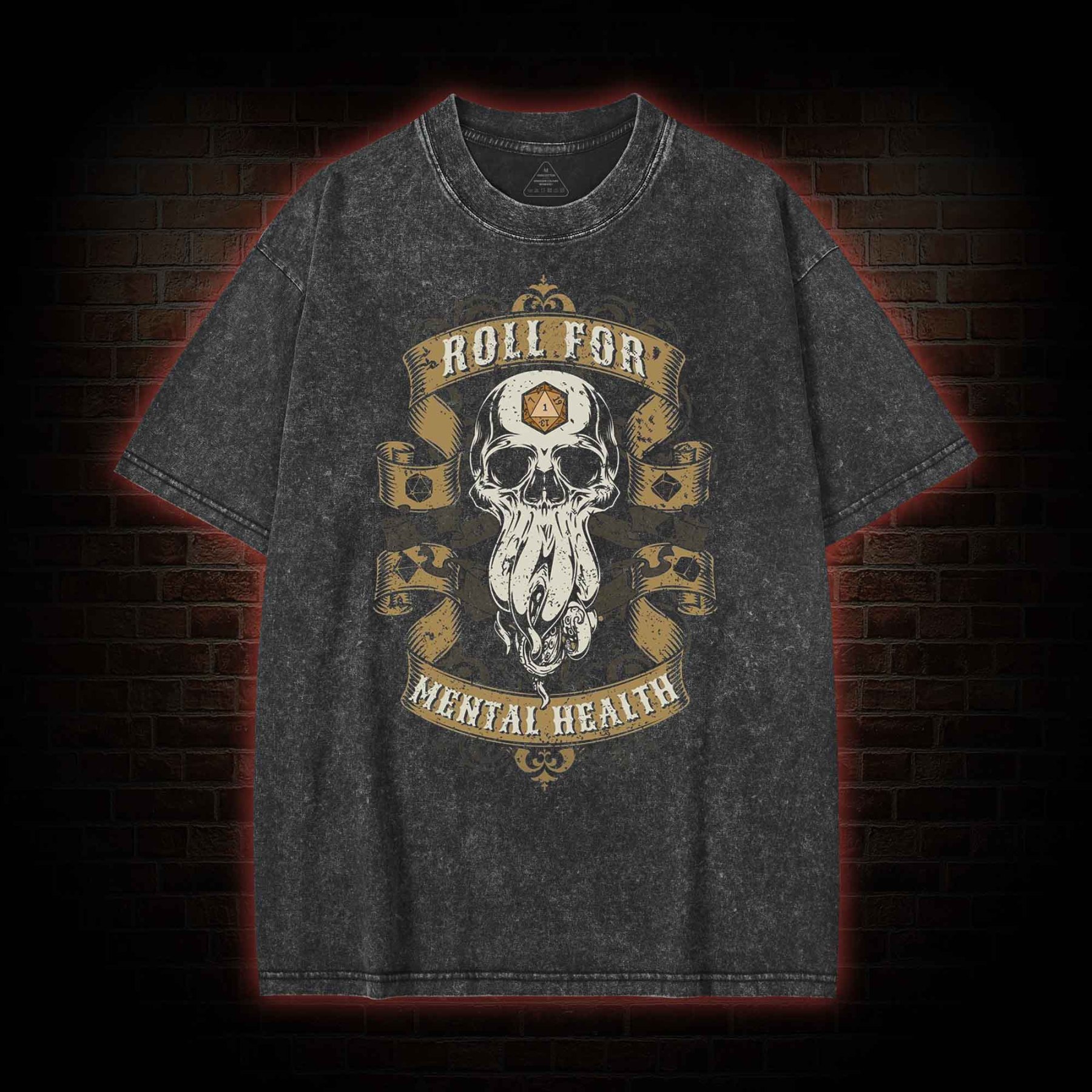 Roll for Mental Health Washed T-shirt