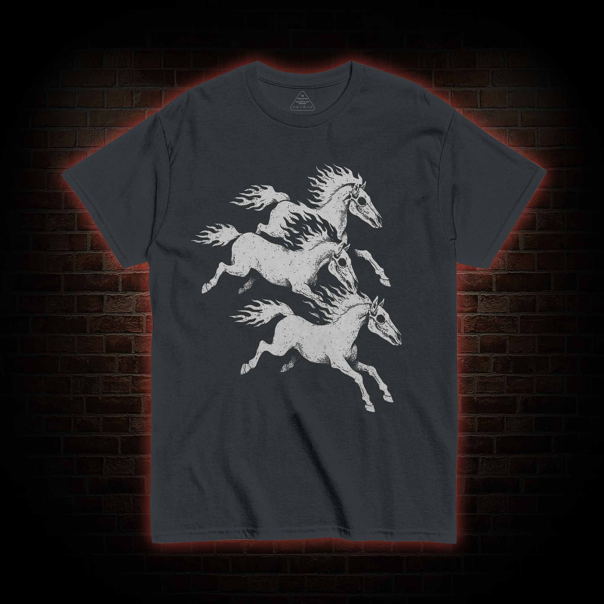 Flaming Skeleton Horses T-shirt