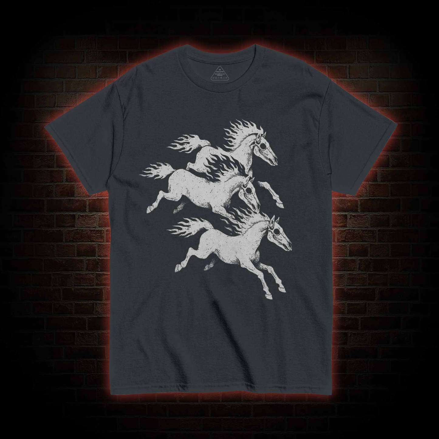 Flaming Skeleton Horses T-shirt