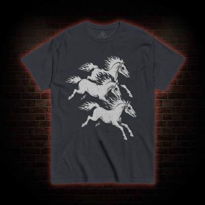 Flaming Skeleton Horses T-shirt