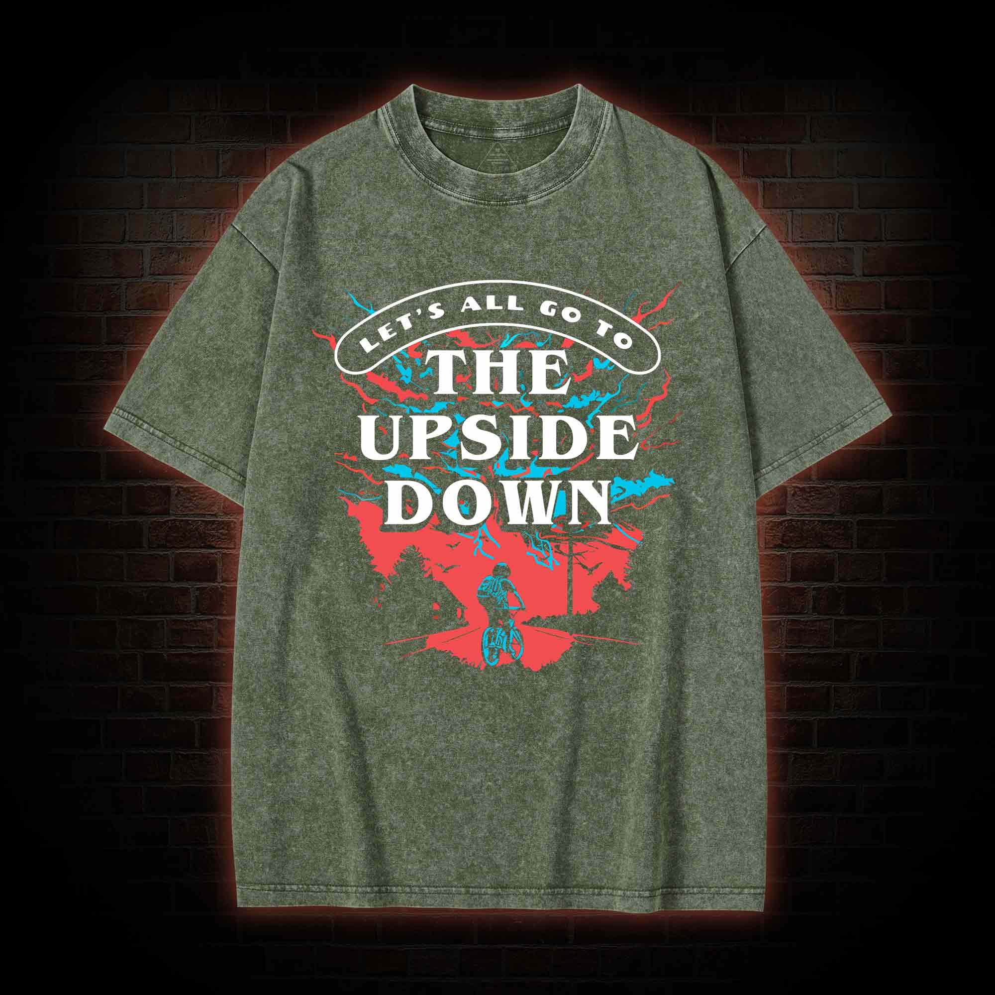 Let's All Go To The Upside Down Washed T-shirt
