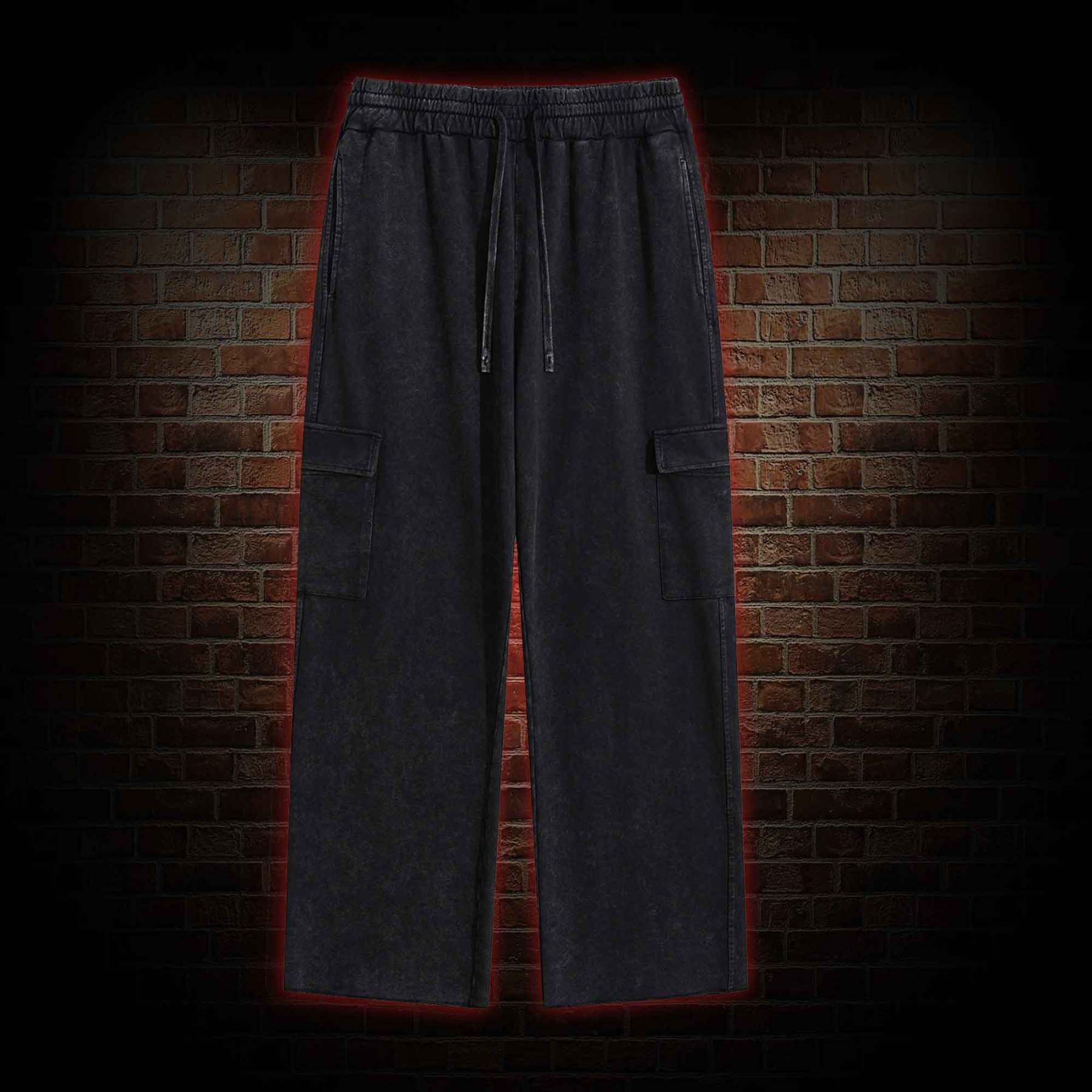 Unisex Washed Cargo Pants