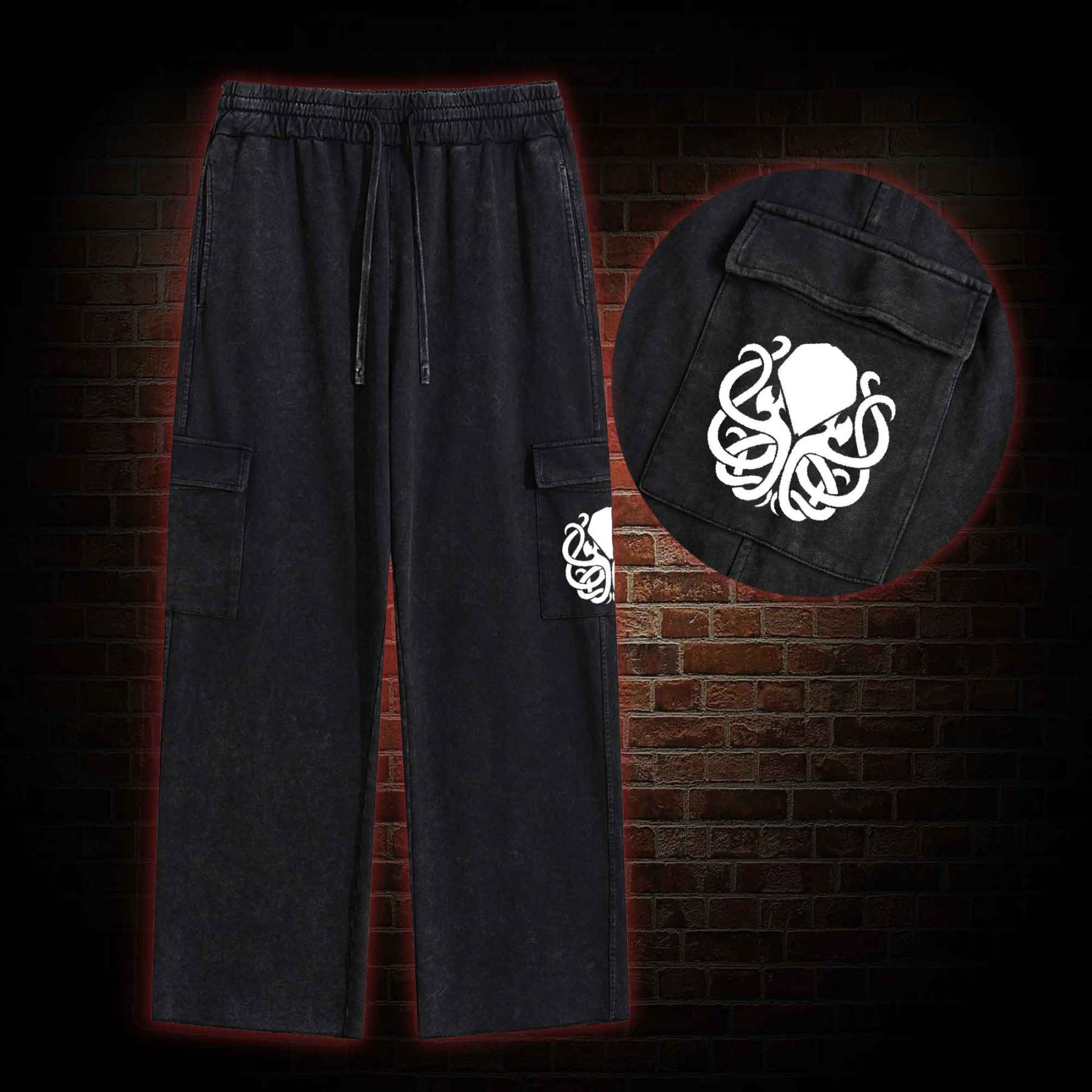 Cthulhu Washed Cargo Pants