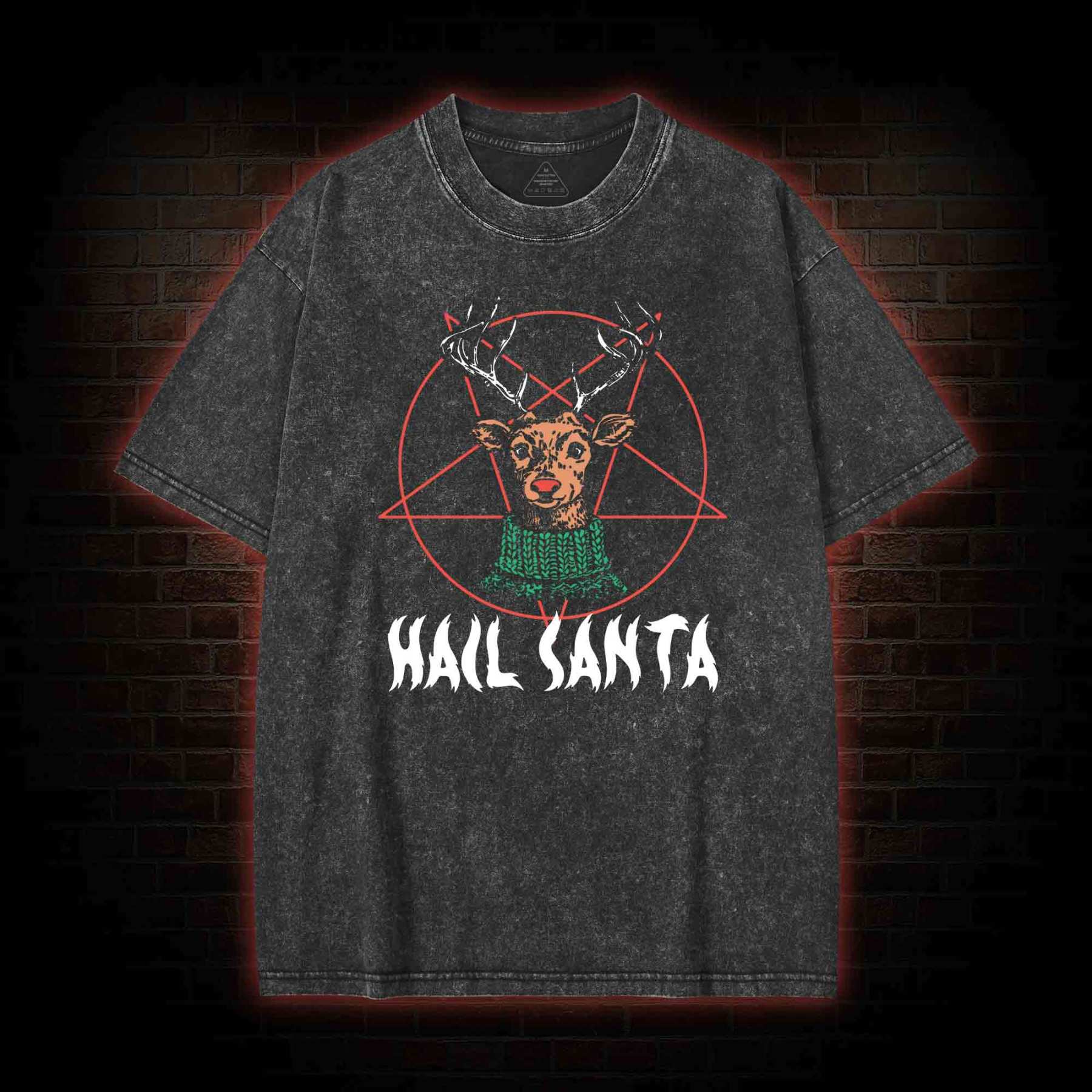 Hail Santa Washed T-shirt