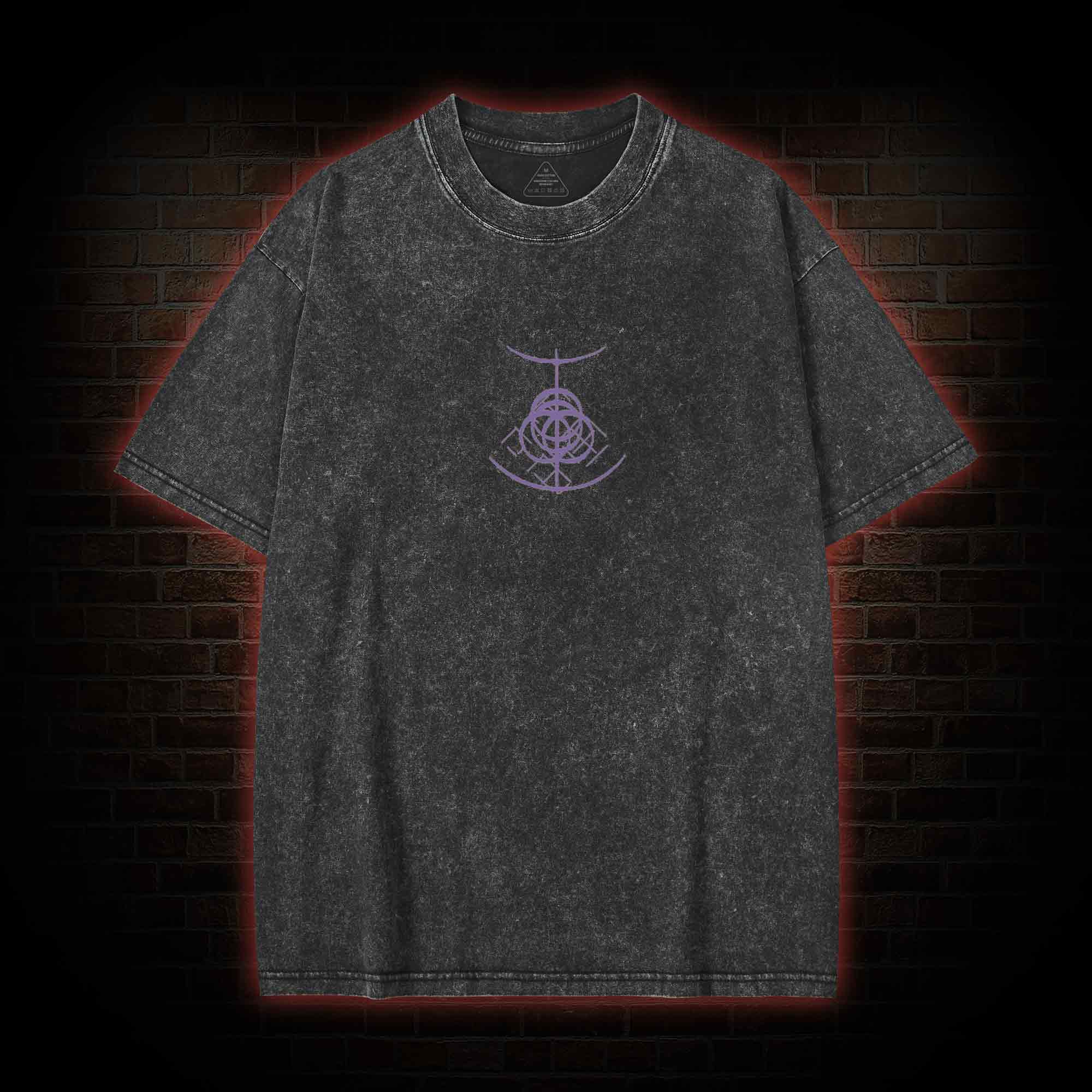 Demigod Witch Back Print Washed T-shirt