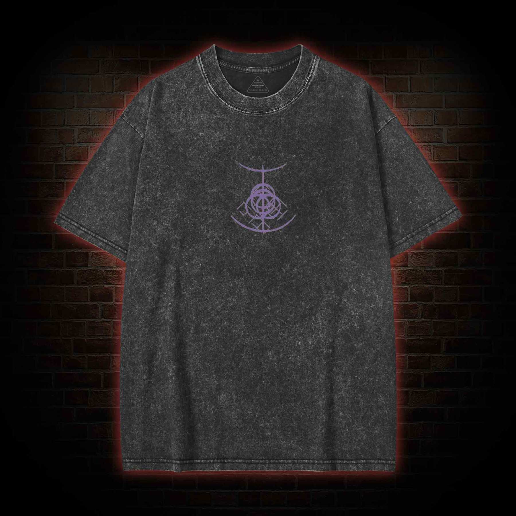 Demigod Witch Back Print Washed T-shirt