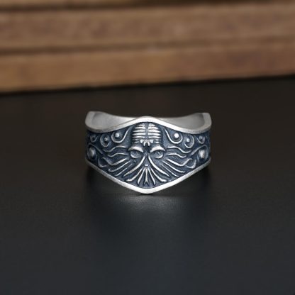 Cthulhu Occult Silver Ring
