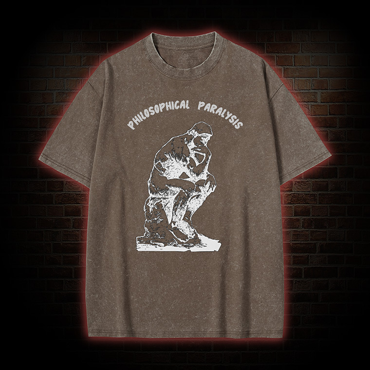 Thinker Philosophical Washed T-shirt