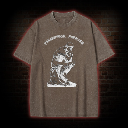 Thinker Philosophical Washed T-shirt
