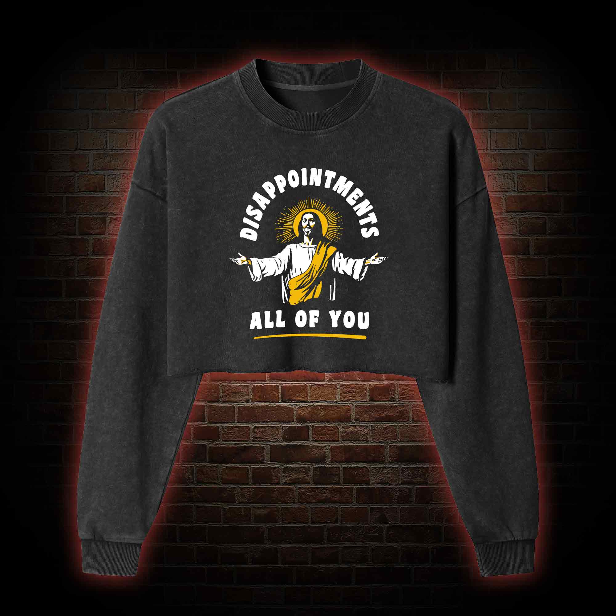 Disappointments All Of You Washed Cropped Sweatshirts
