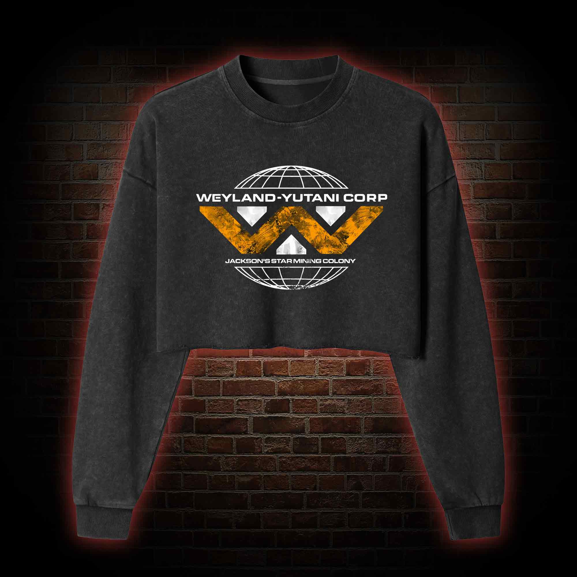 "Building Better World" Washed Cropped Sweatshirts