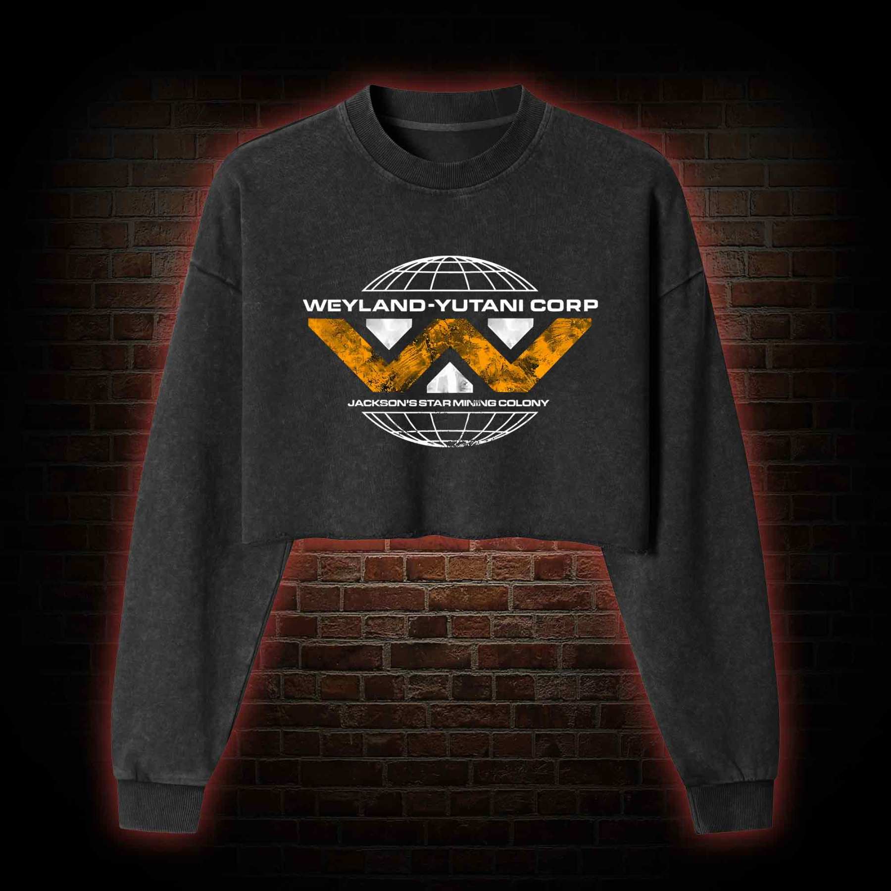 "Building Better World" Washed Cropped Sweatshirts