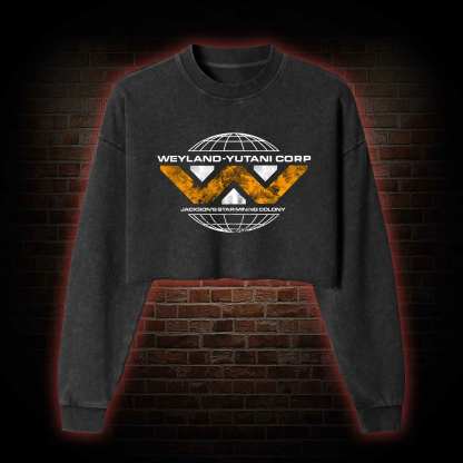 "Building Better World" Washed Cropped Sweatshirts