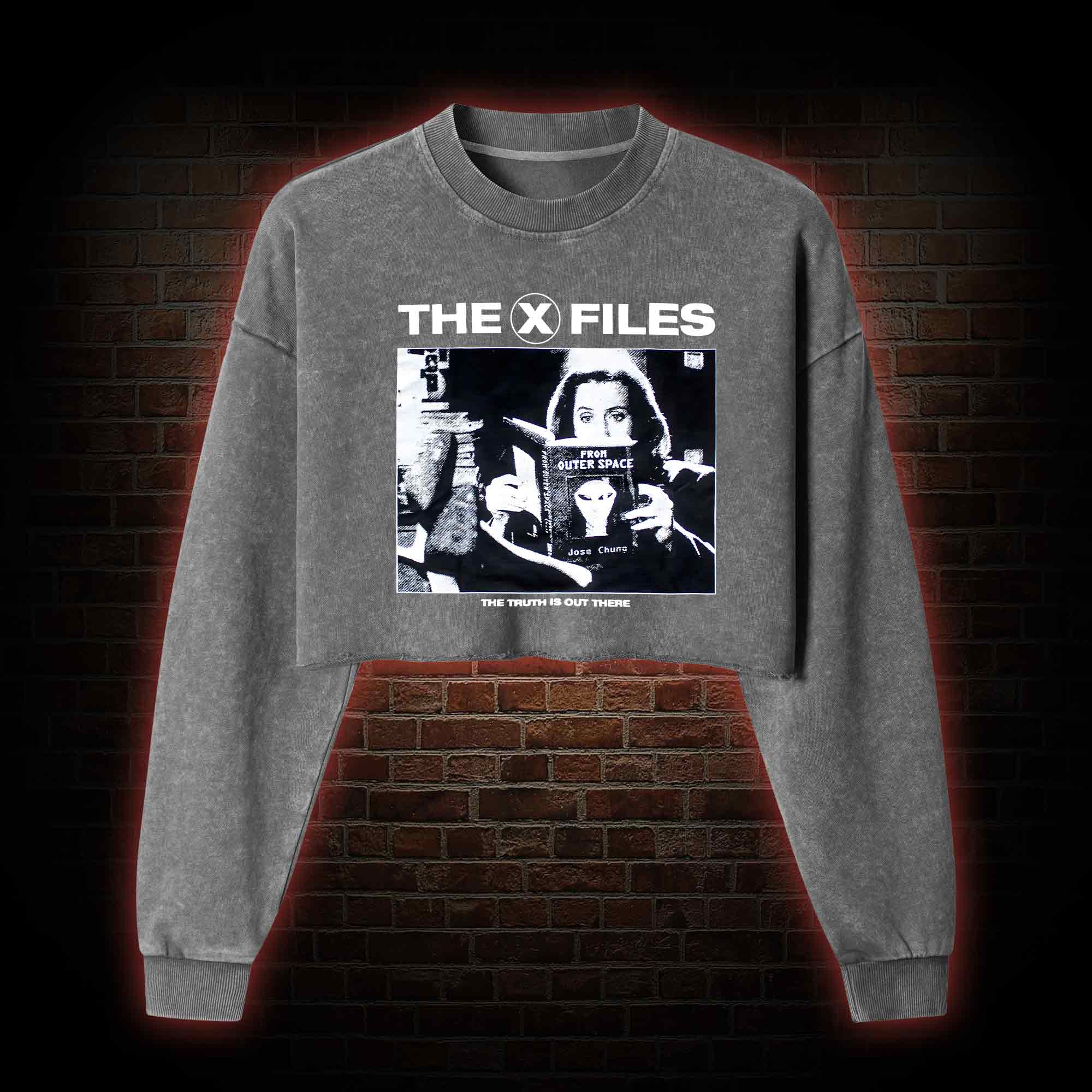 The Truth Is Out There Washed Cropped Sweatshirts
