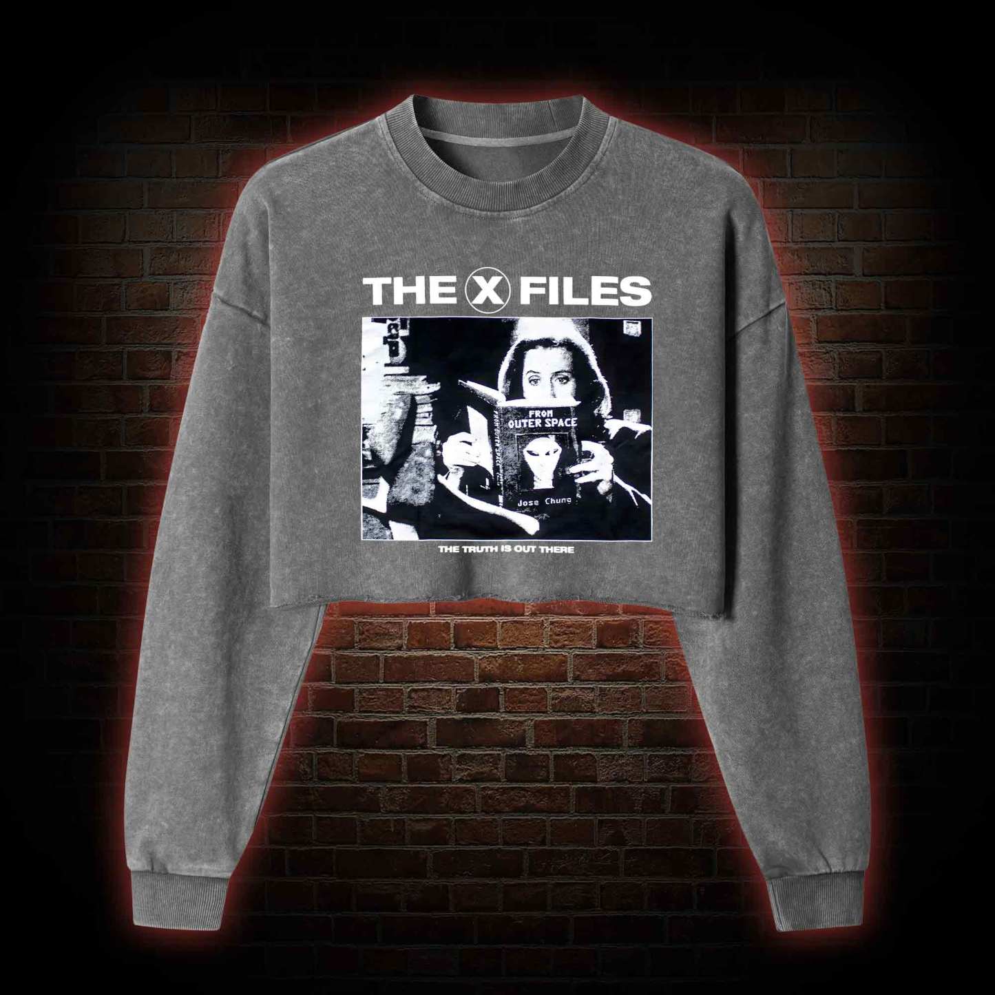 The Truth Is Out There Washed Cropped Sweatshirts