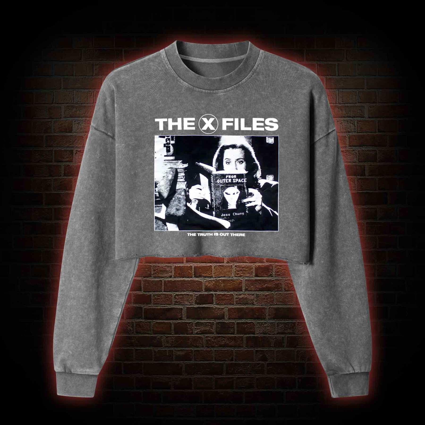 The Truth Is Out There Washed Cropped Sweatshirts