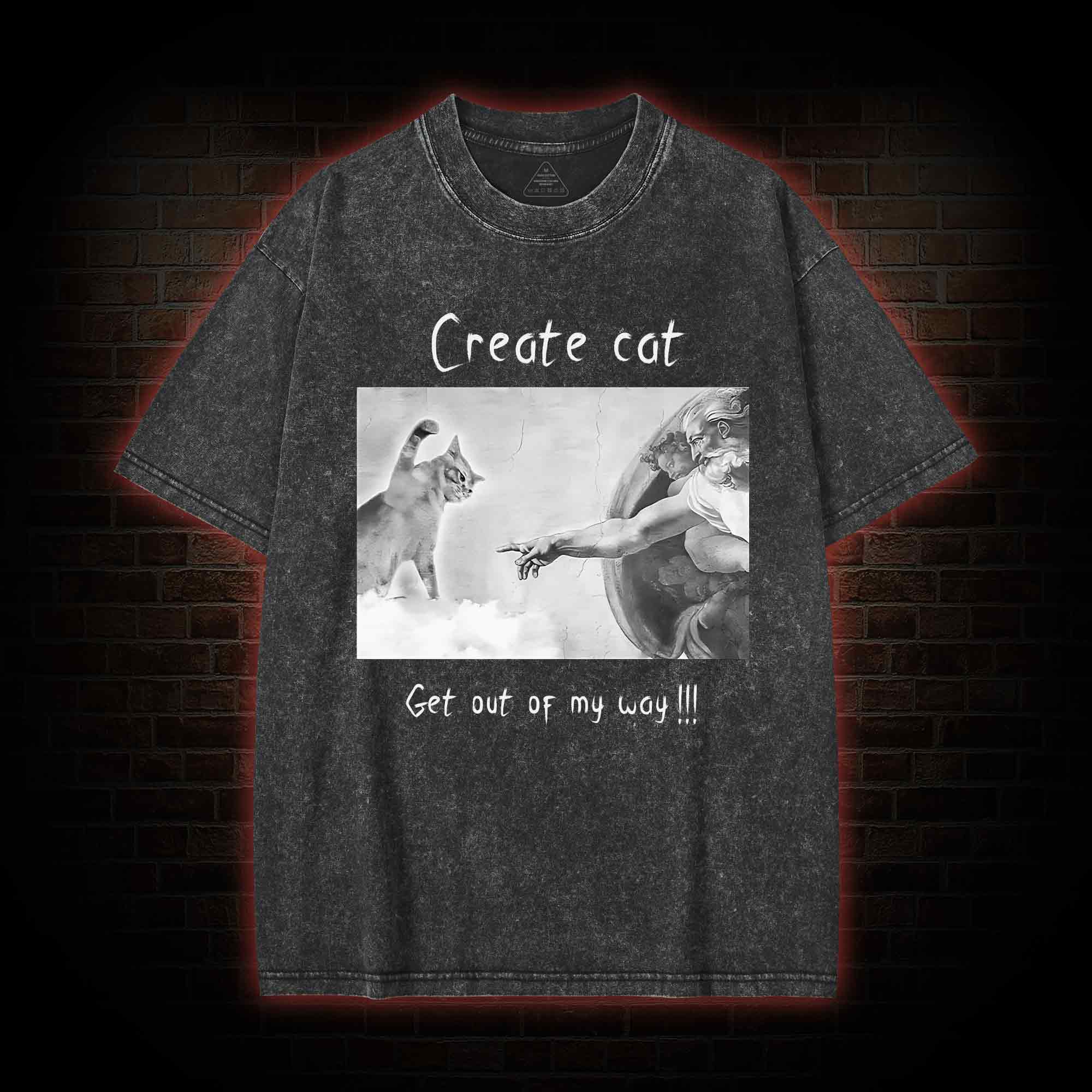 Create cat Washed T-shirt