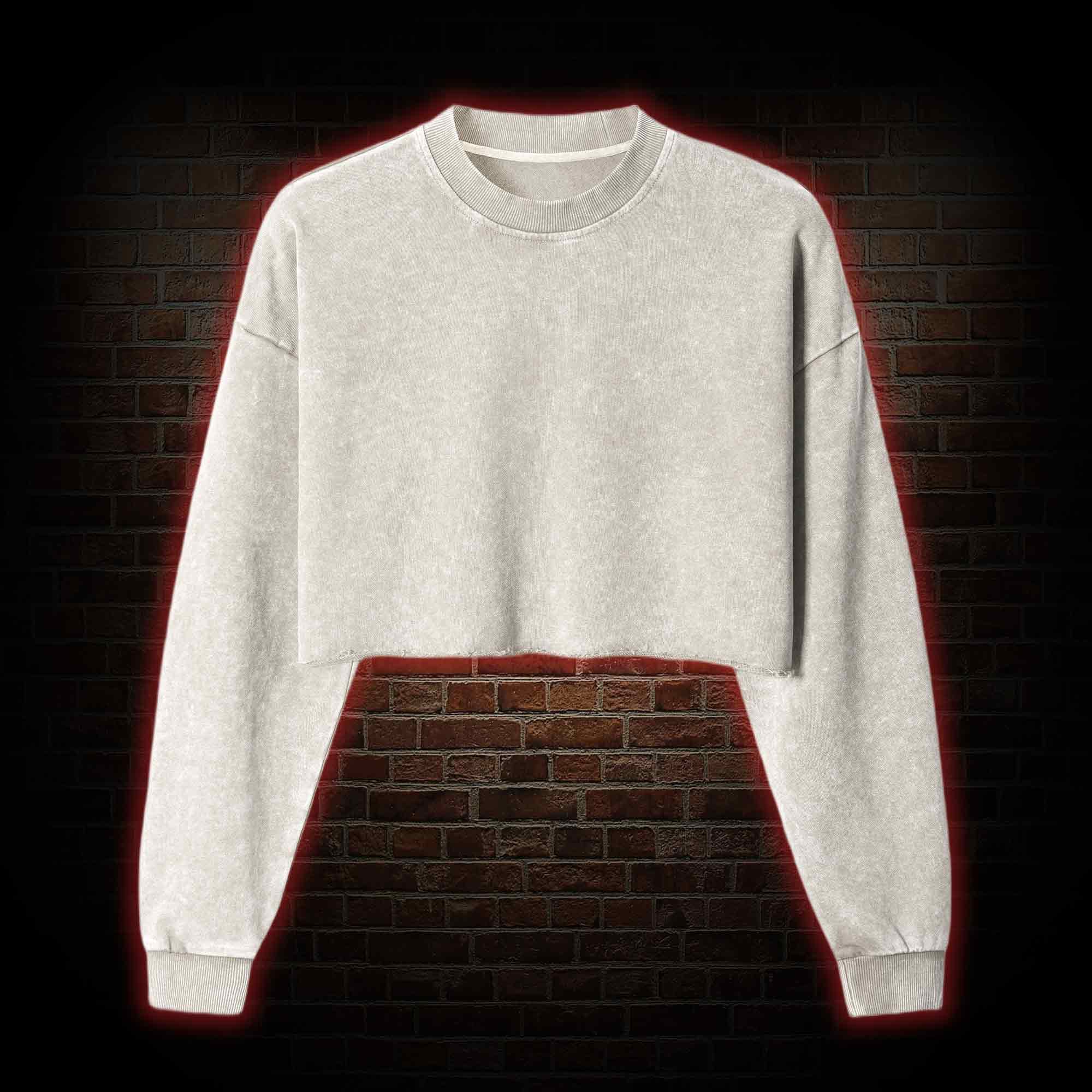 Women's Washed Cropped Sweatshirts