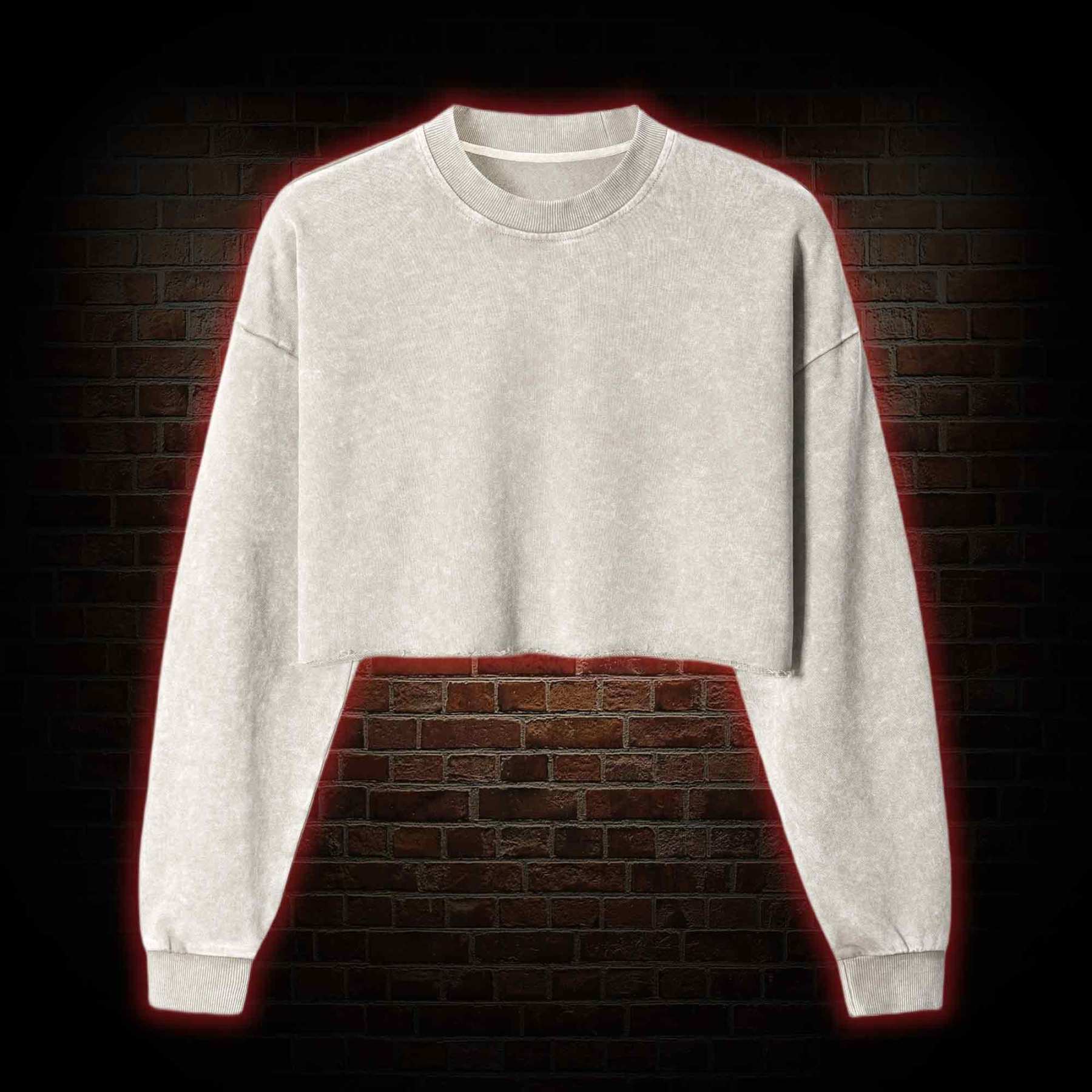 Women's Washed Cropped Sweatshirts