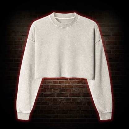 Women's Washed Cropped Sweatshirts