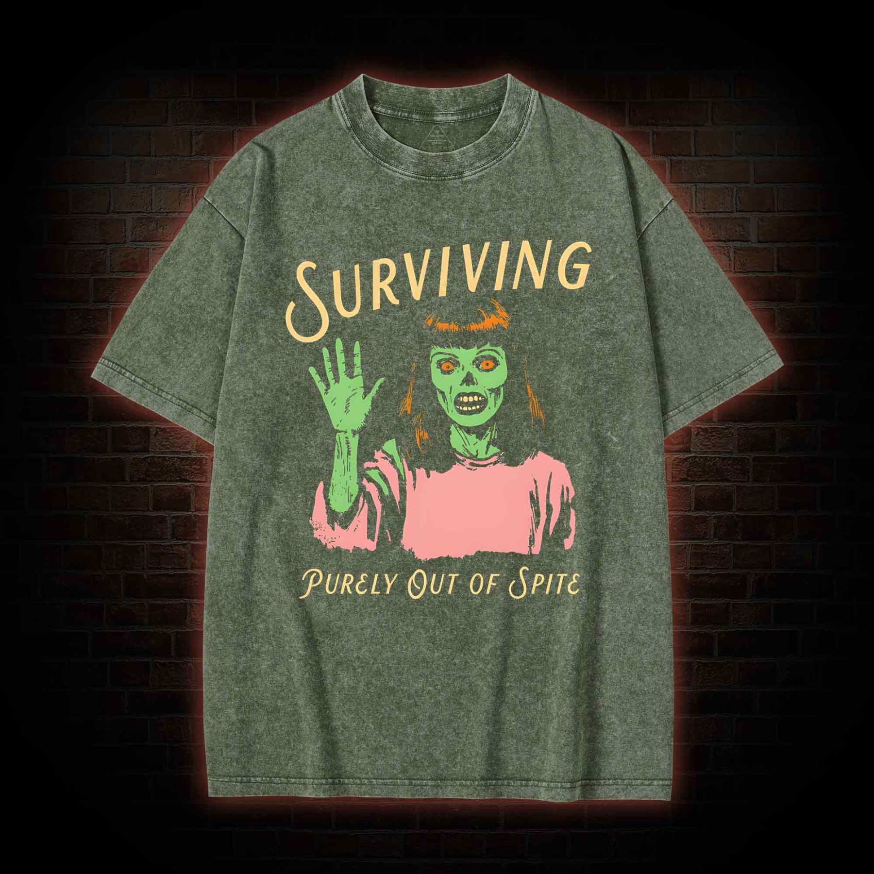 Surviving Purely Out Of Spite Washed T-shirt