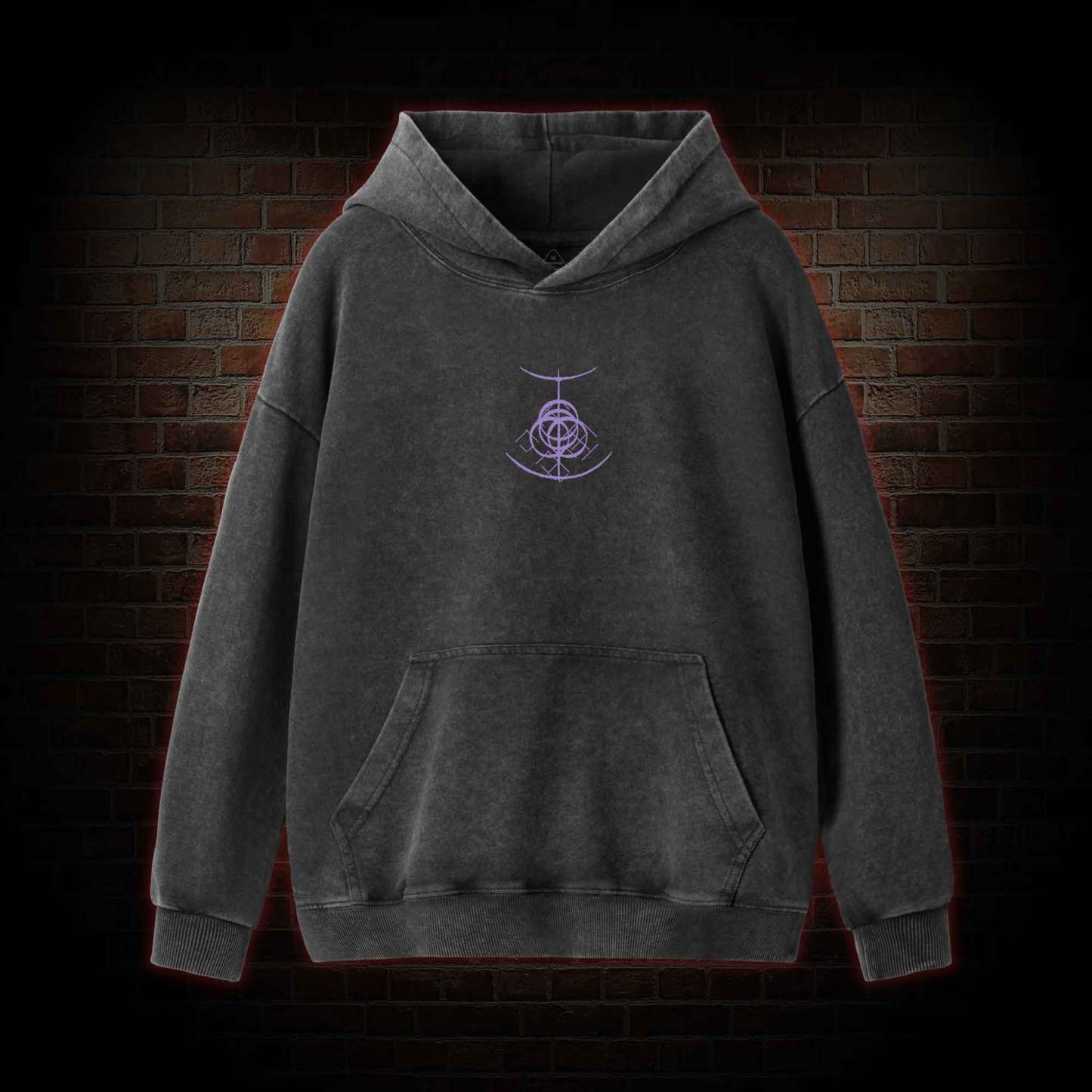 Demigod Witch Back Print Washed Hoodie