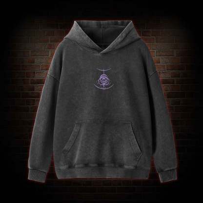 Demigod Witch Back Print Washed Hoodie
