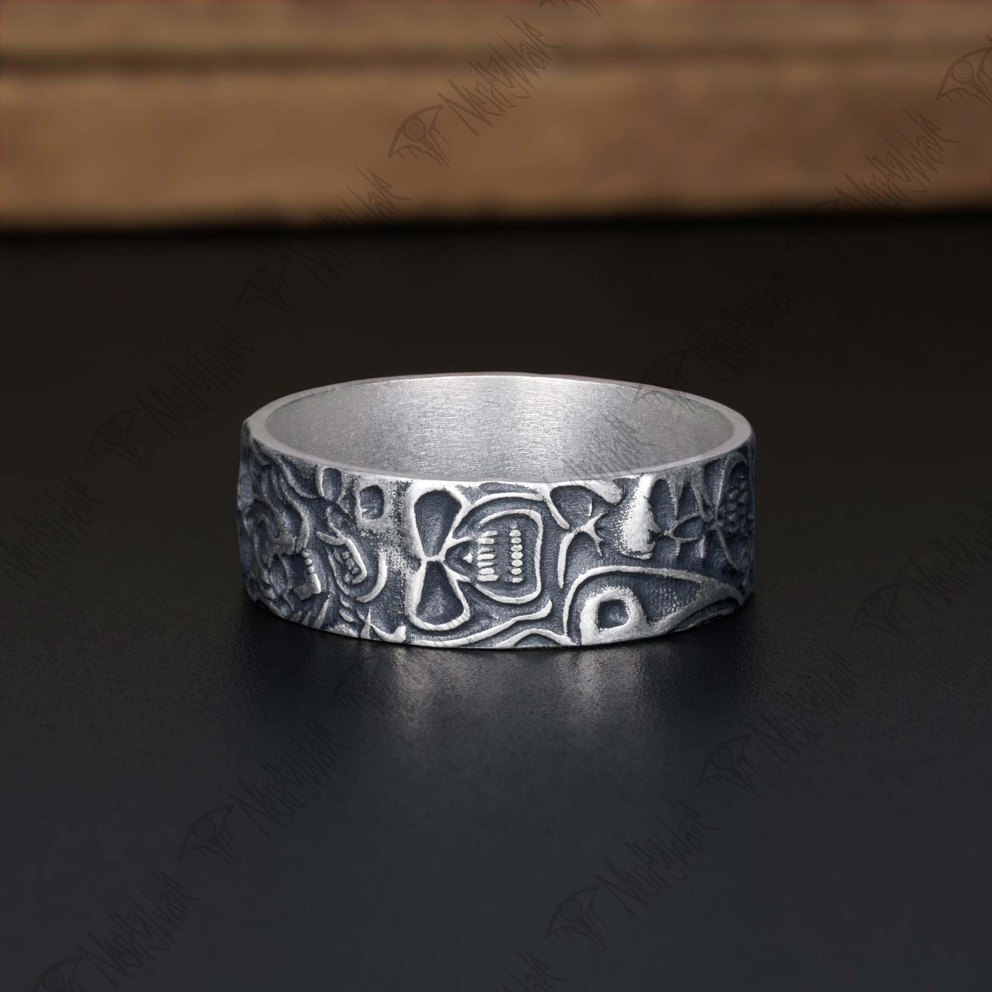 Vintage Demon Silver Band Ring
