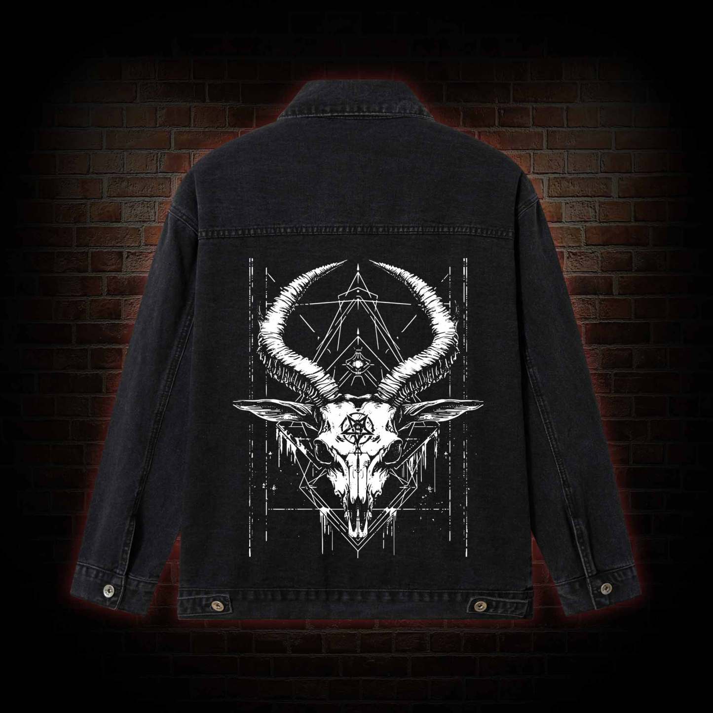 Baphomet Occult Denim Jacket